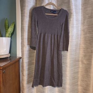 Elegant Gray Sweater Dress